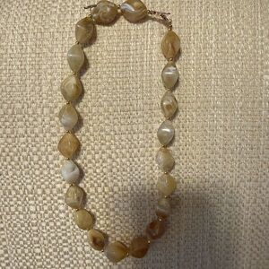 Vintage  Gold and Cream Beaded Necklace